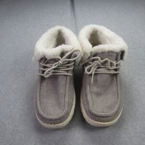 Hey‎ Dude Boots Womens 7 Charcoal Britt Faux Fur Lined Lace Up Ankle